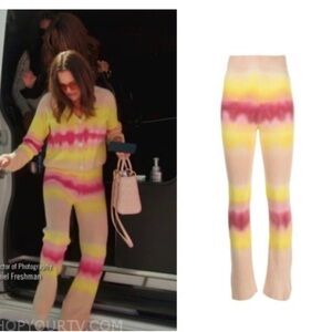 NWT The Elder Statesman Tie Dye Cashmere Pants in Tequila Sunrise